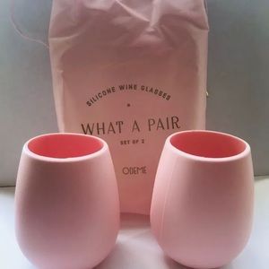 Odeme What a Pair 2 Silicone Wine Glasses NEW
